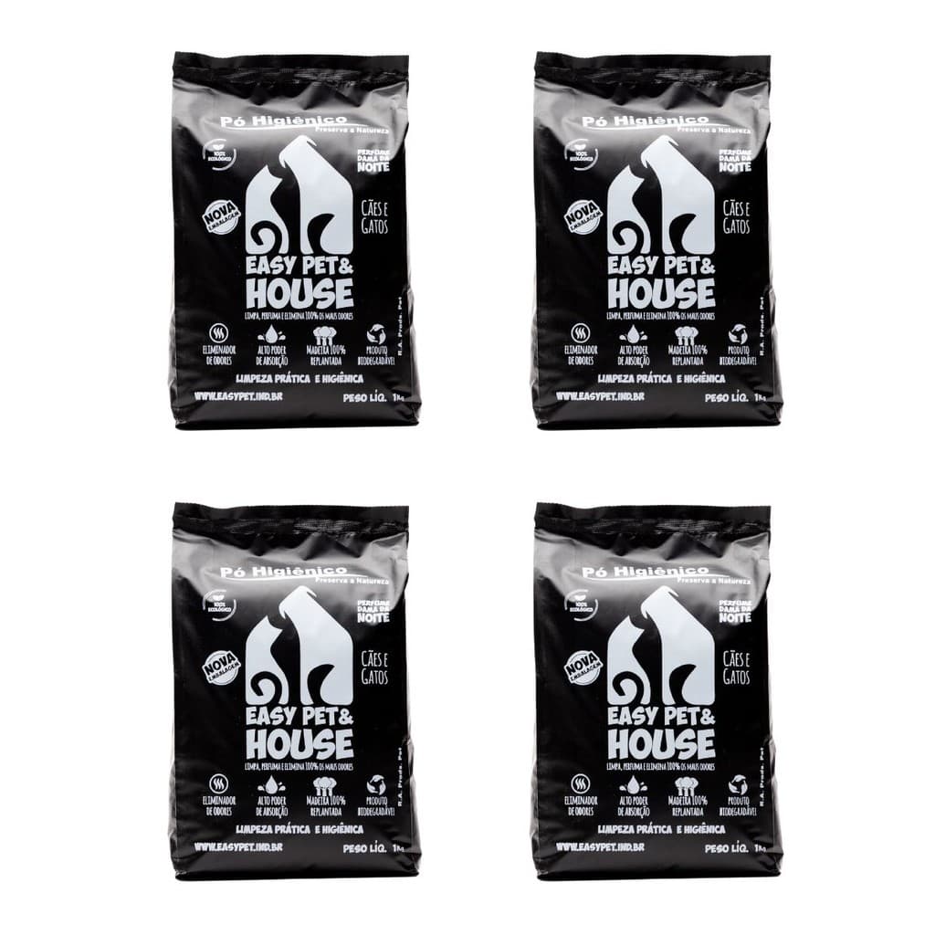 Pó Higiênico Easy Pet & House Seca Xixi KIT AgentePet 4 pacotes de 1kg