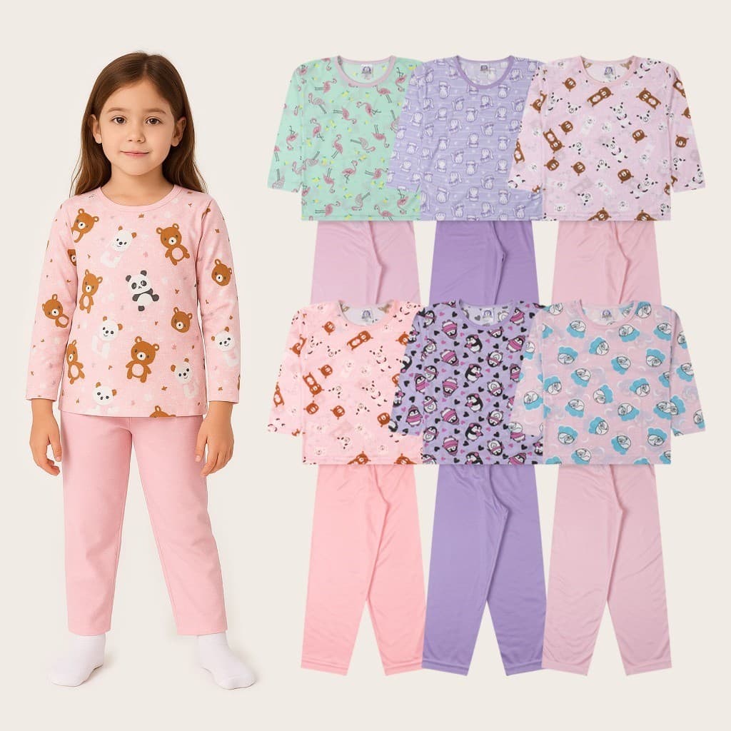 Conjunto de Pijama Estampado Infantil Feminino
