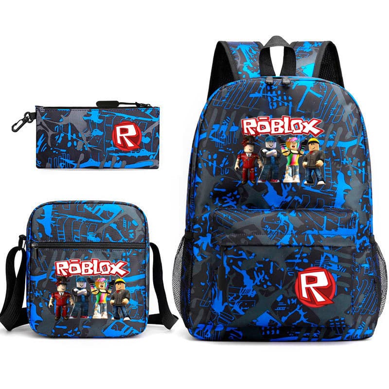 Mochila Roblox Starry Sky de Grande Capacidade para Estudantes do Ensino Fundamental e Médio Conjunto de Três Peças Moch