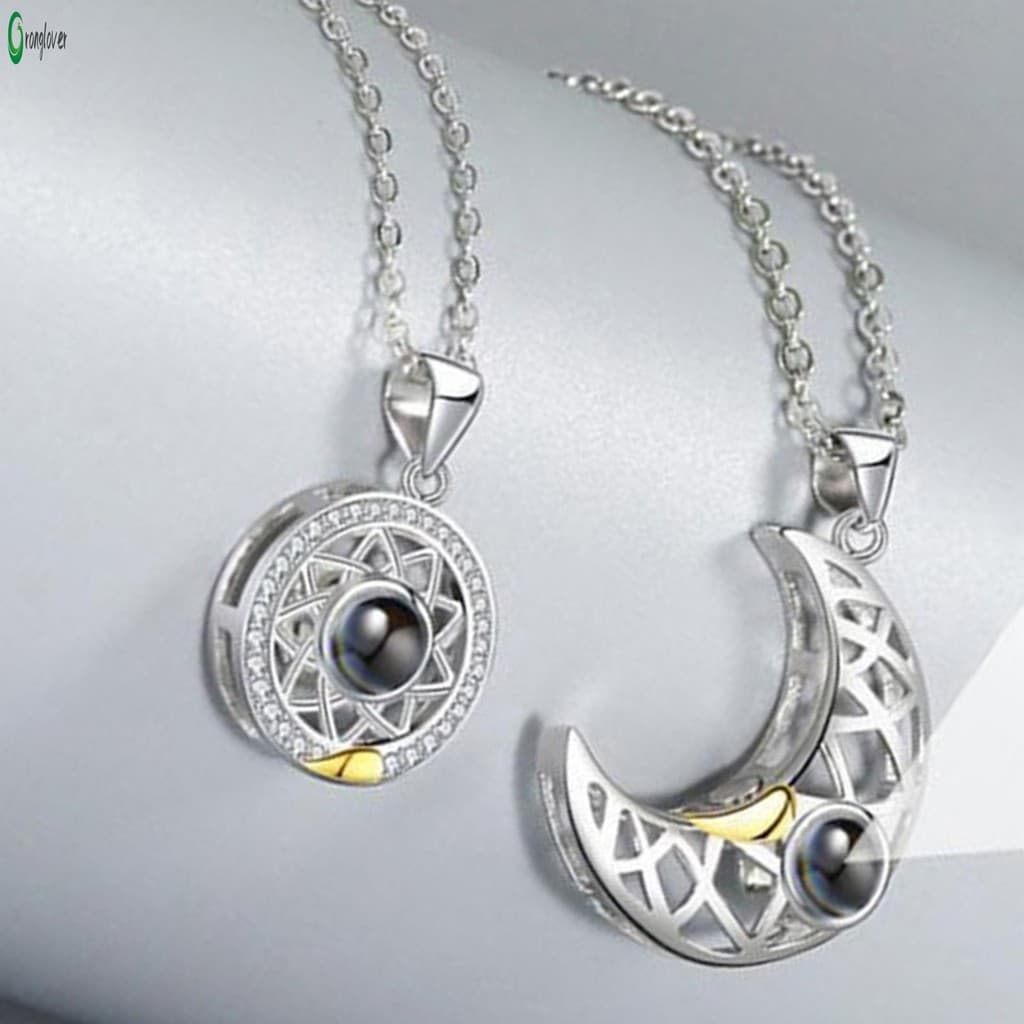 Colar Com Pingente De Estrela E Lua Para Casais , Magnético Exclusivo Elegante Adequado Namorada Namorado