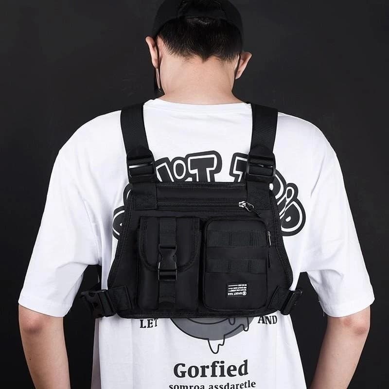Colete Masculino Multifuncional À Prova D'água Saco Esportivo De Grande Capacidade Bolso Múltiplo Mochila Esportiva
