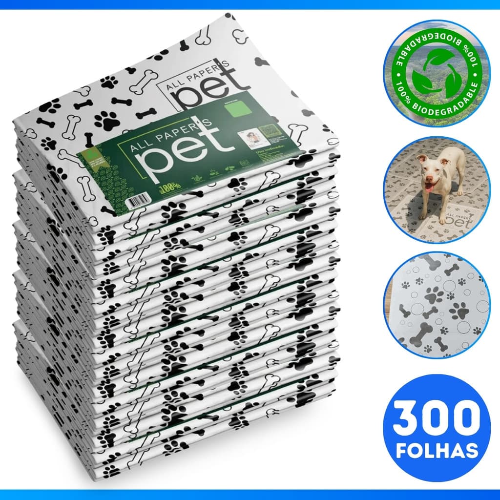 Jornal Papel Pet Limpo 2KG, 3KG, 4KG, 5KG, Tapete Pet Biodegradável FOLHAS GRANDES 64 ×58 - PET'S
