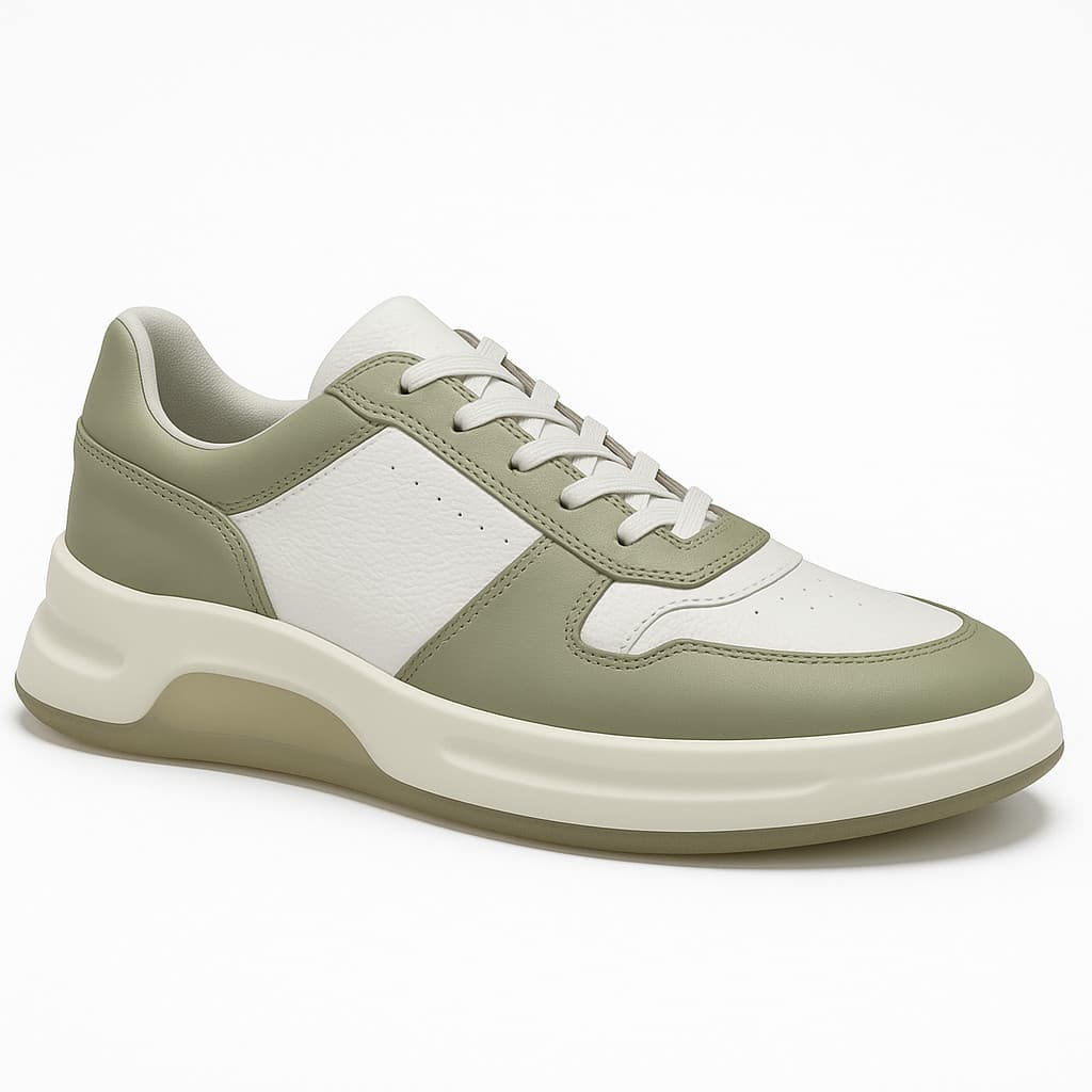 Tênis Masculino Detuli Couro Ice-White – Casual Branco, Leve e Estiloso