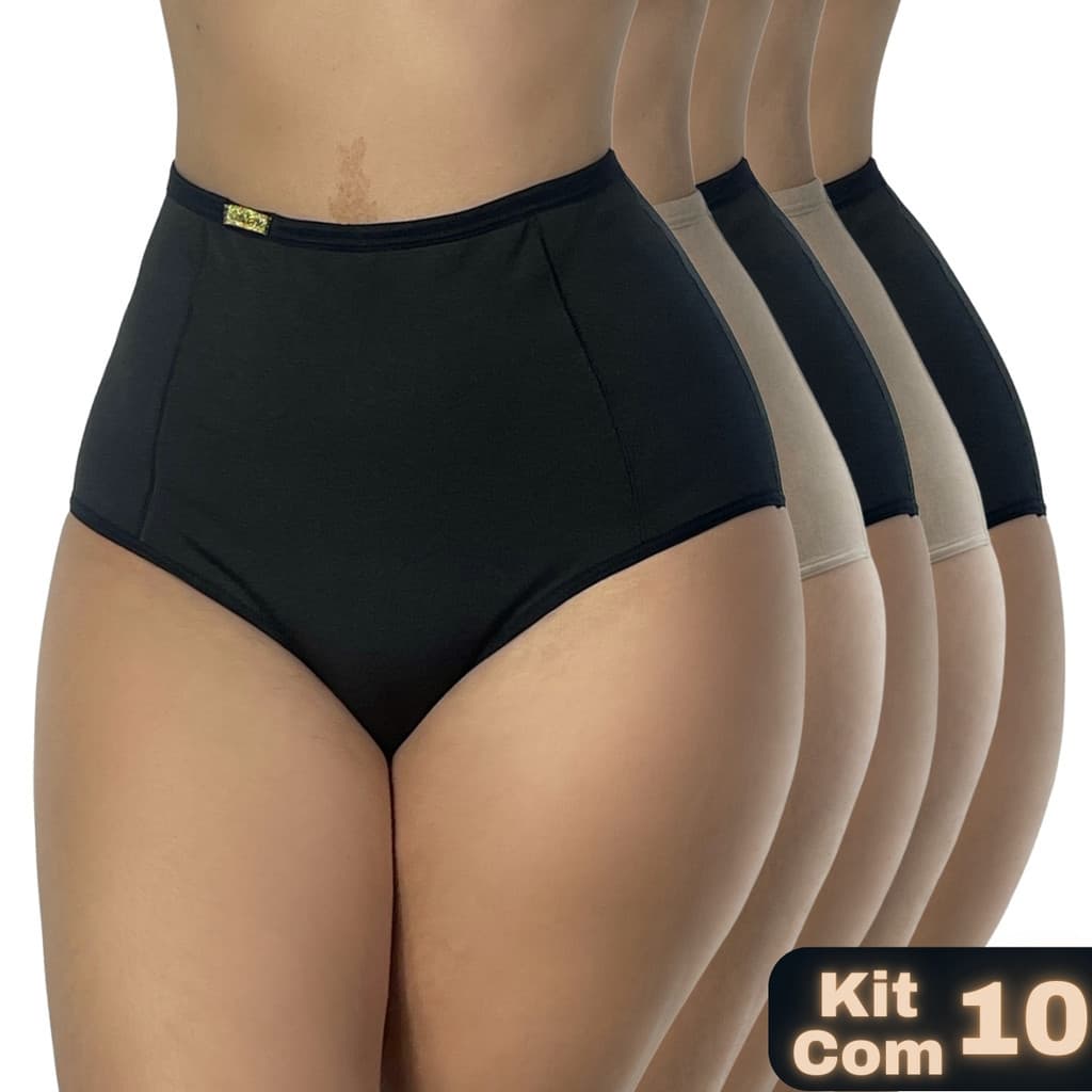 kit 10 Cintas Suplex Alta Compressão Feminina Modeladora Confortável