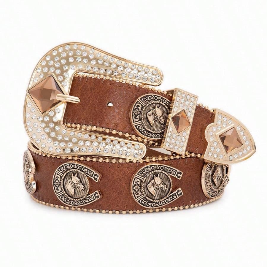 Cinto Feminino Country com Pedraria Strass Brilho e Estilo para seu Look