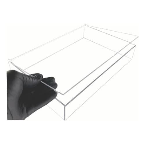 Caixa Acrílica Tampa Articulável 60x40x10cm 3mm Transparente