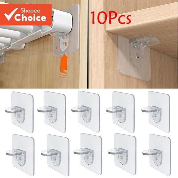 10 Pcs Suporte De Prancha Não Perfurado Camada De Divisória Fixa Prateleira De Gancho De Pasta Pegs