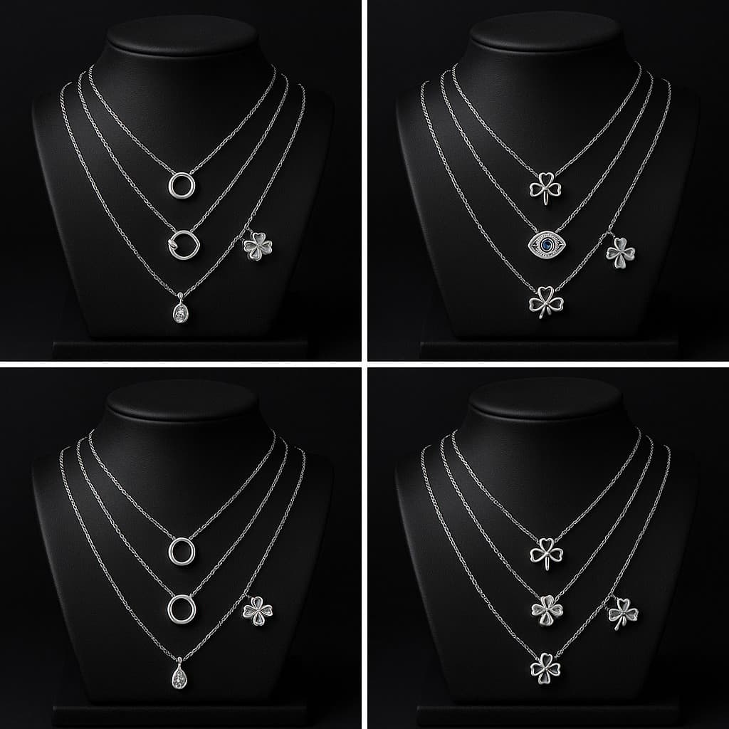 Colar Feminino Sortido Prata 925 com Pingente – Bijuteria Delicada
