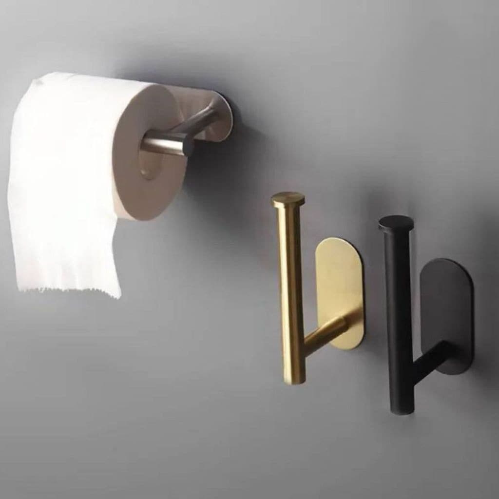 Suporte para Papel Higiênico Inox com Fixação Adesiva – Design Moderno