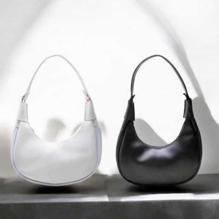 Kit 2 Bolsa Meia Lua de Ombro Estilosa em Couro PU