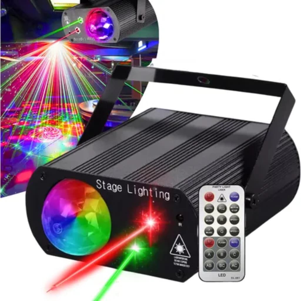 Canhão Raio Laser Holográfico Rgb Com Controle Festa WS3313
