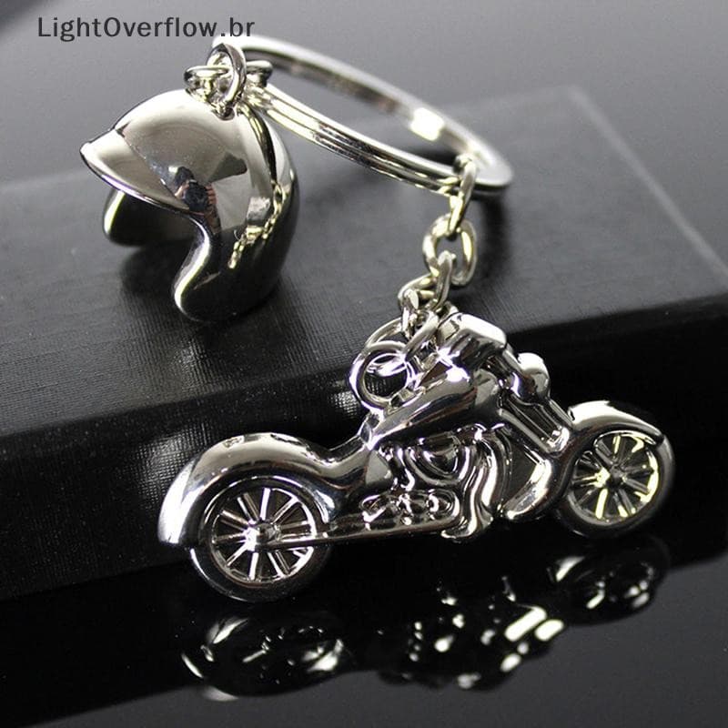 [LightOverflow] Moda Masculina Crosscountry Capacete De Motocicleta Pingente Chaveiro De Metal Carro Presente [BR]