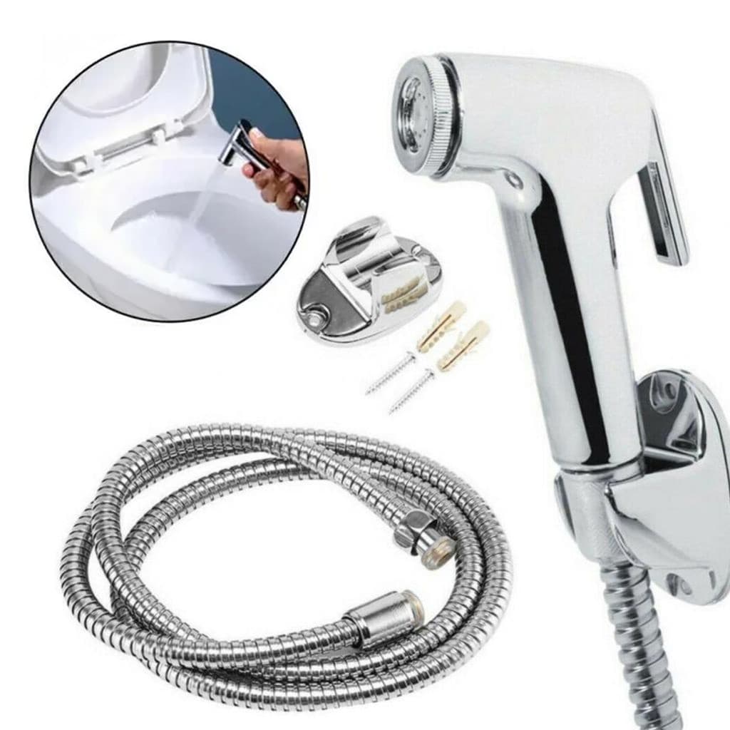 Ducha Higiênica Completa com Engate Flexível Inox Gatilho ABS Cromado 1/4 de Volta