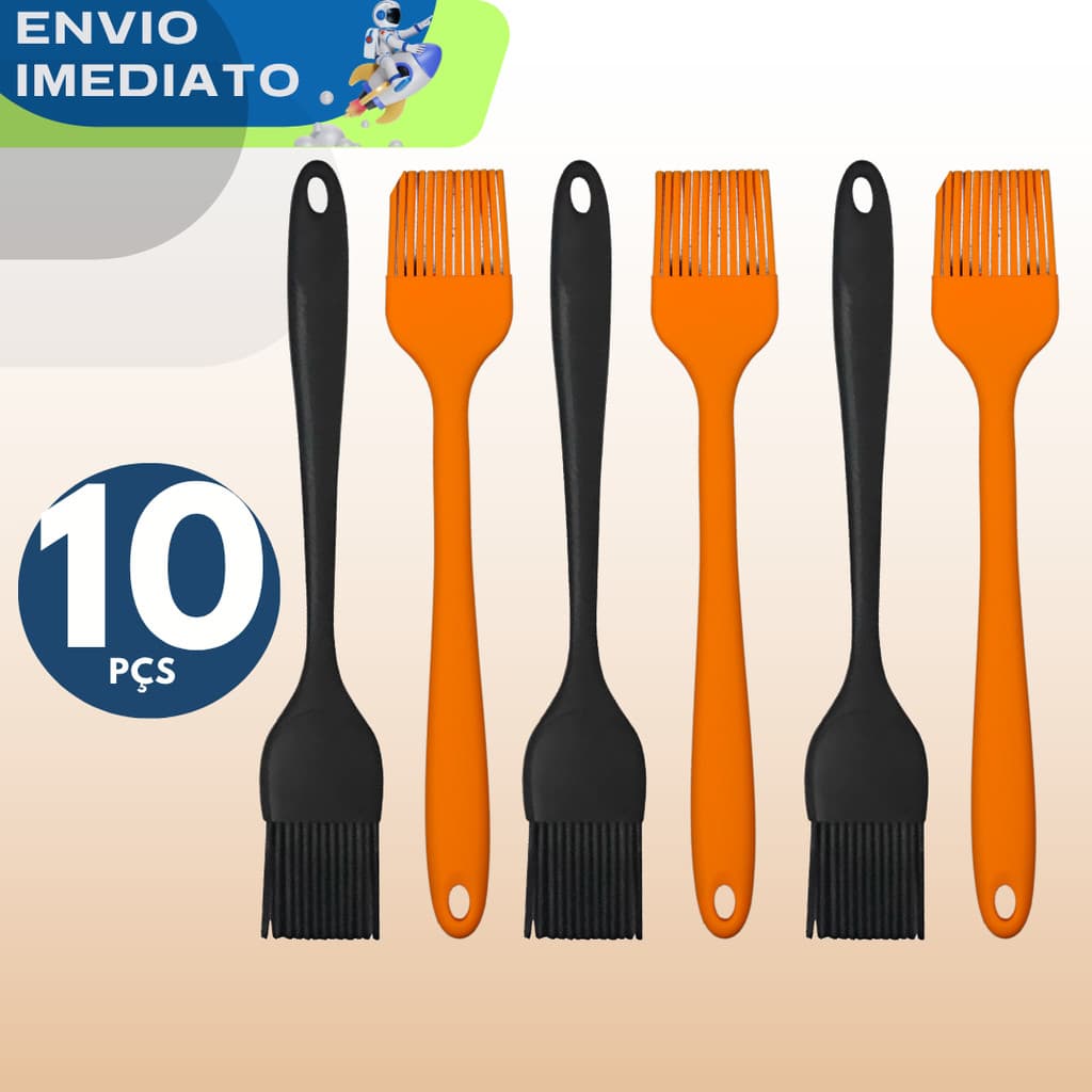 PROMOÇÃO KIT 10 Pincel em Silicone Confeitaria Premium Utensílios de Cozinha Casa Resistente Pincel Culinário