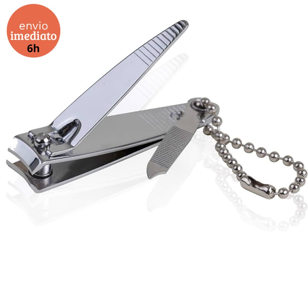 Cortador de Unha Aço - Pequeno para Mãos e Pés + Tesoura Curva Profissional Inox | Kit Manicure Premium 2 Peças