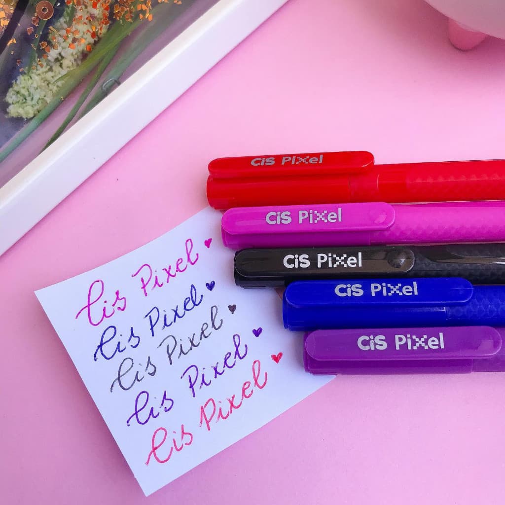 Caneta Esferográfica Cis Pixel Estojo com 5 Cores