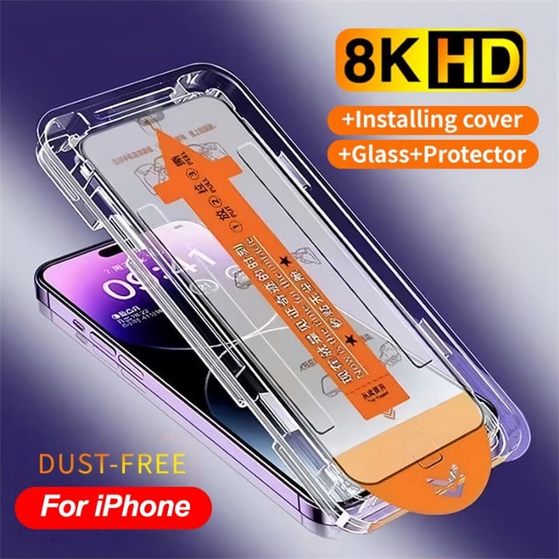 Película Premium Magic Box Full Cover Brilho HD Para iPhone Com Limpeza Automática 17 16 15 14 13 12 11 XR XS MAX PRO