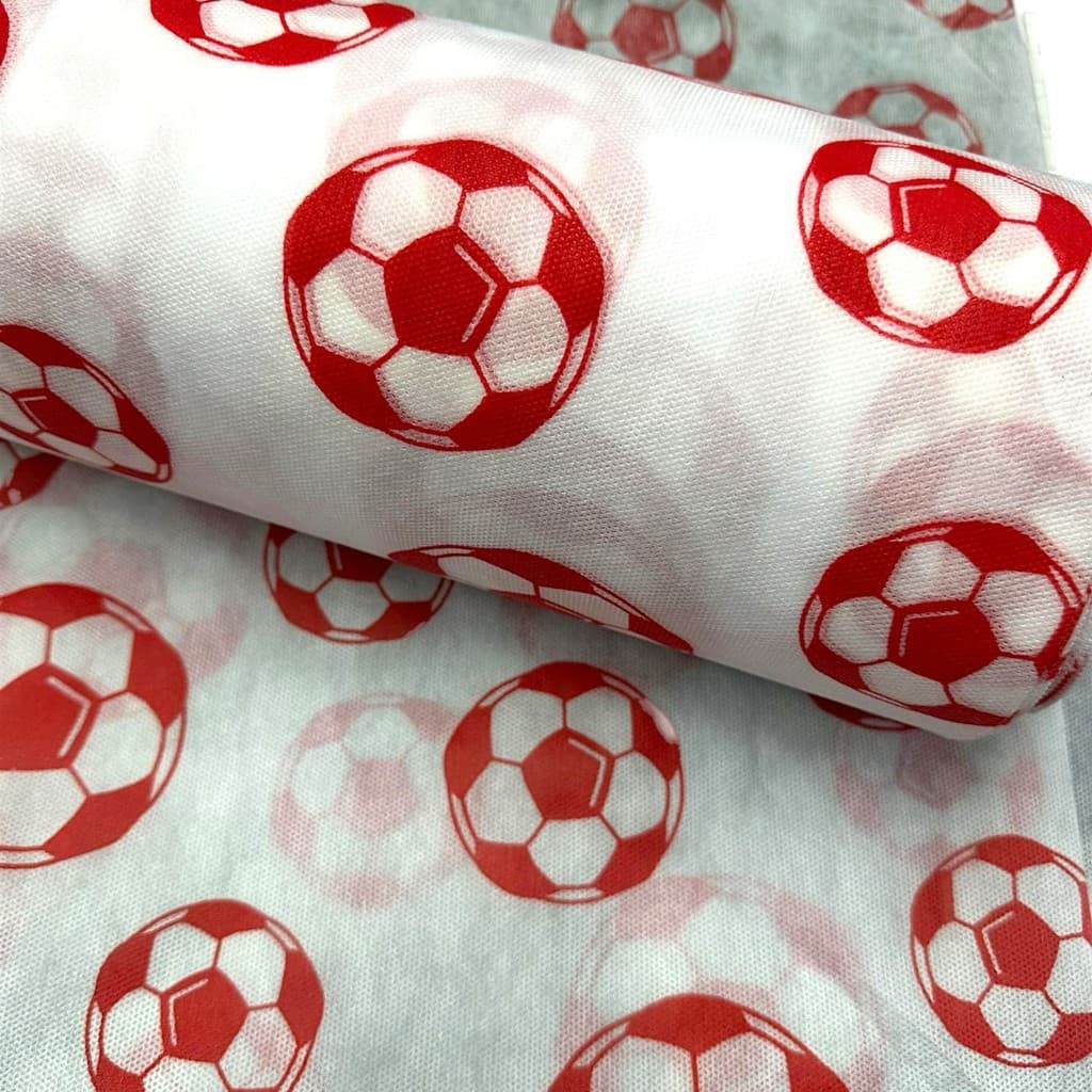Tnt Estampado Bolas De Futebol Vermelha 1m x 1,40m