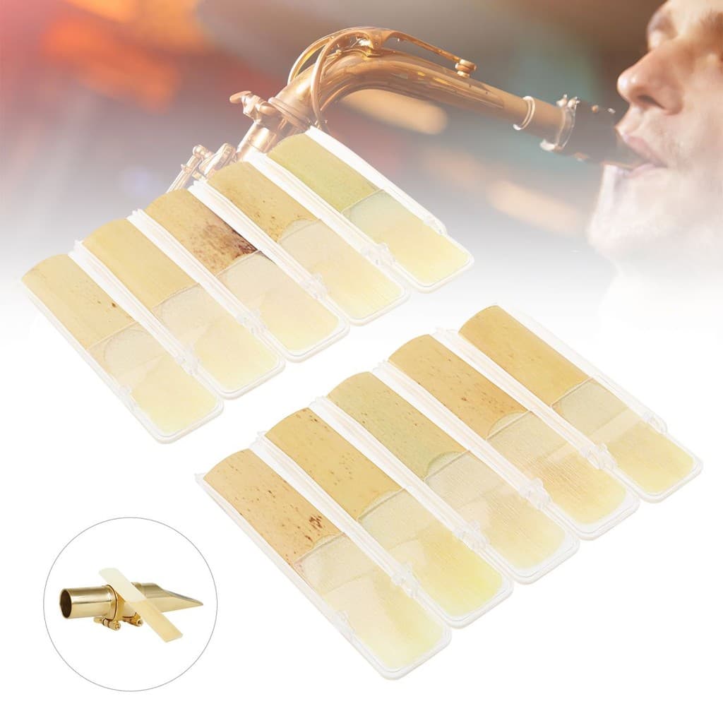 10 Peças Palhetas De Saxofone Alto Clássico Força 1.5/2.0/2.5 Sax Para Iniciantes E Saxofonista