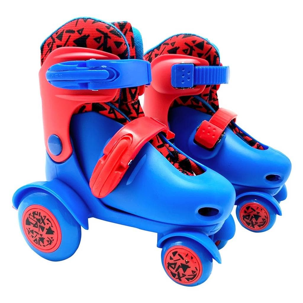 Patins Roller Infantil Ajustavel Quad 4 Rodas Azul 27-30 Masculino Suporta Ate 30kg - Dm Toys