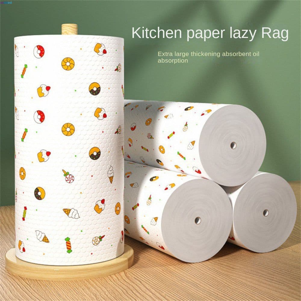 42 pçs/rolo pano preguiçoso não oleoso papel de cozinha lavável molhado e seco descartável pano de limpeza do fundo do mar