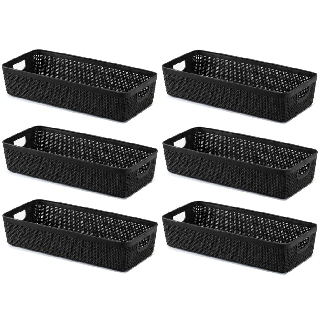 Kit 6 Cestos Decorativos Rattan Organização Multiuso 1,7 Litros