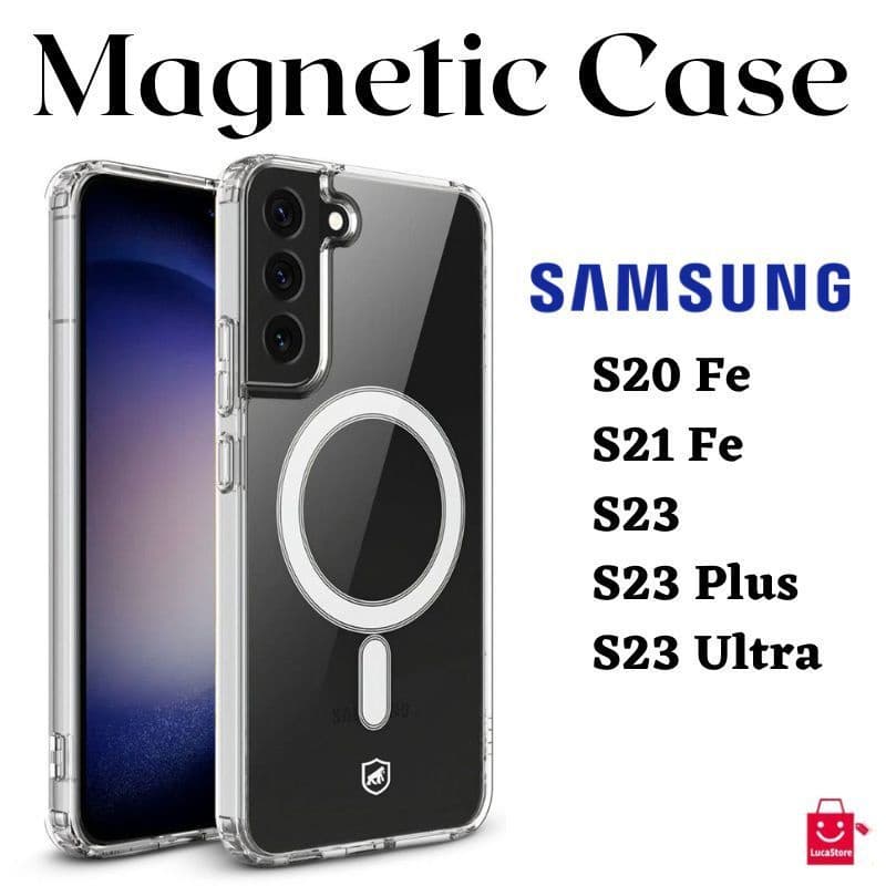 Capa Case MagSafe Transparente para Samsung Linha S - S20 Fe/ S21 Fe/ S23/ S23 Fe / S23 PLUS/ S23 Ultra - Envio Rapido