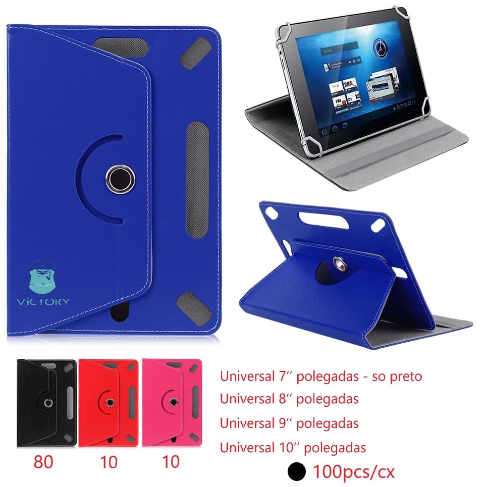 Capa carteira De Couro Sintético Com Flip Universal Para Tablet 360 Graus 10 Polegadas