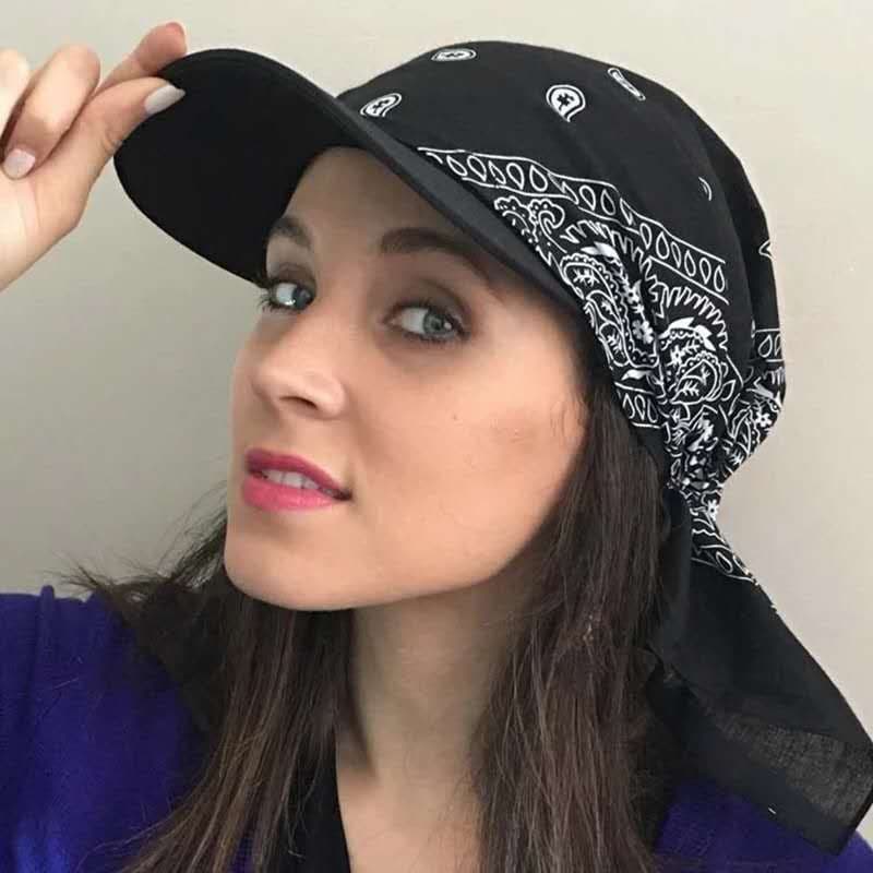 Chapéu De Lenço Floral Bandana Feminino Sol Com Nó De Gravata De Verão Algodão Ajustável De Beisebol Turban Square Visor
