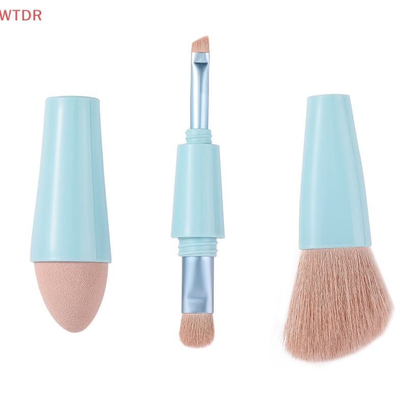 (WHDR) Travel Portable Multitasker Beauty Tools Maquiagem Pincéis Portáteis Destacáveis Conjunto De