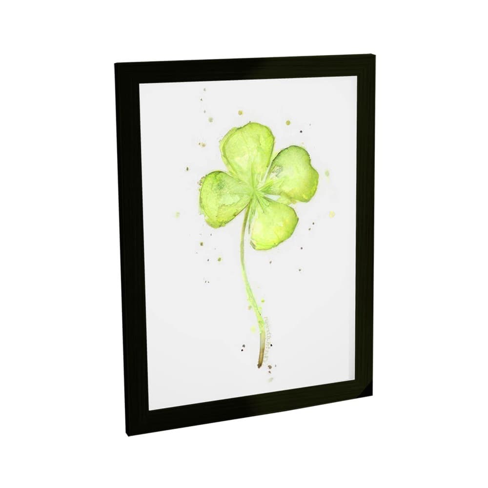 Quadro Decorativo A4 Trevo De Quatro Folhas Ilustração