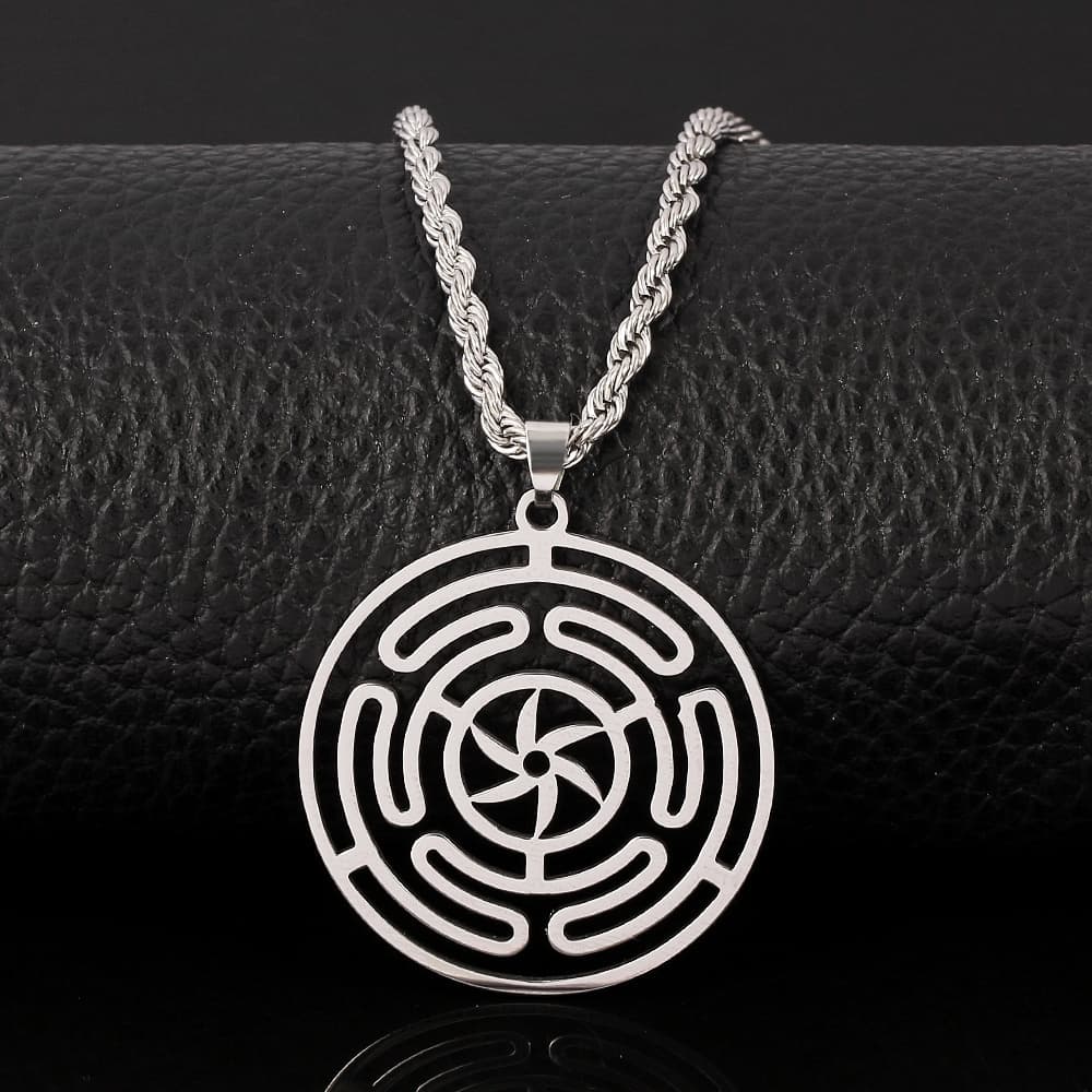 Hekate Wheel Strophalos of Hecate Necklace Stainless Steel Pendant Strophalos Magic Symbol Logo Charm femme Jewelry Gift