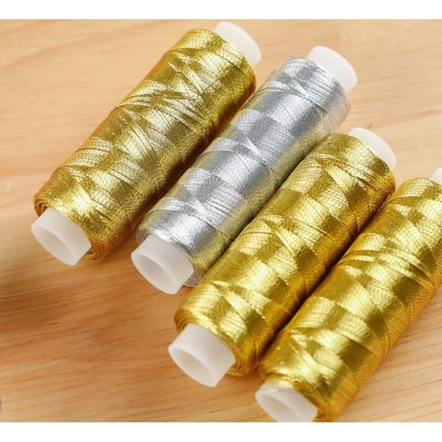 Linha De Bordado Colorida De 200 Tamanhos Rosca De Ouro E Prata Feita À Mão Costura Brilhante Jóias De Bricolagem Decorativa