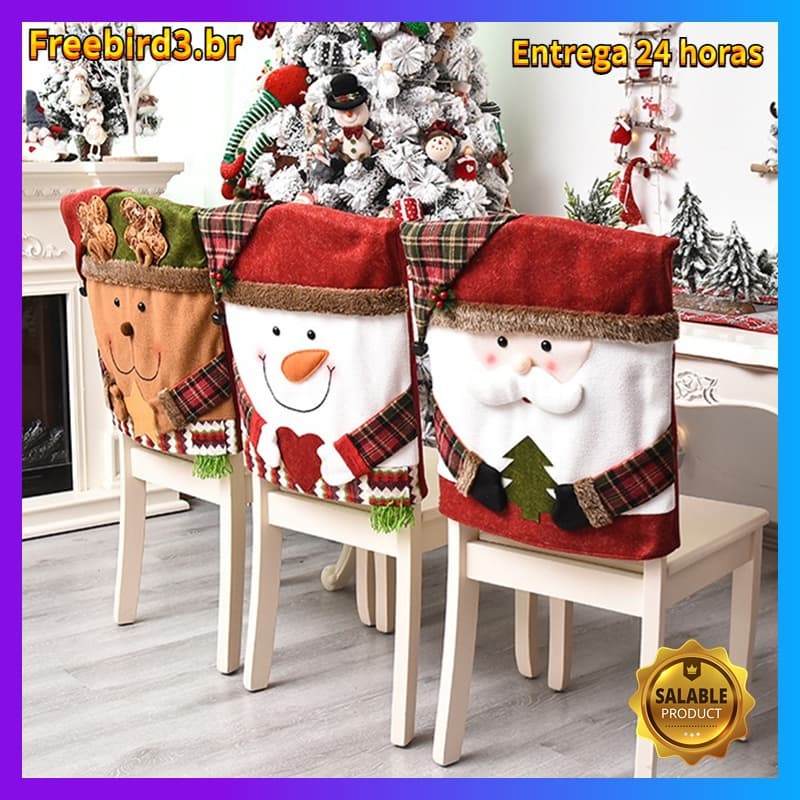 (Super barato) capa de cadeira de Natal para jantar/festa/decoração