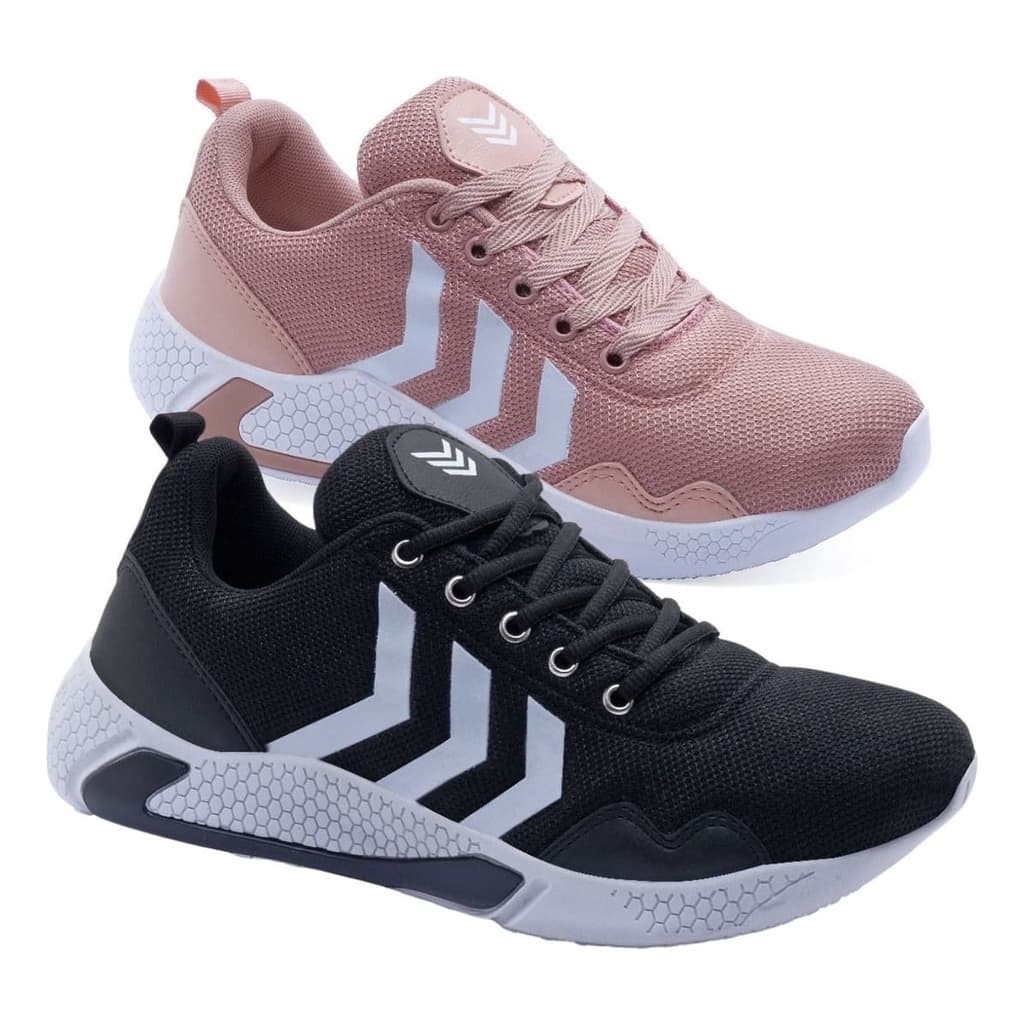 Kit 2 Pares De Tênis Feminino Esportivo Caminhada