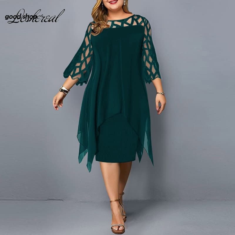 Vestido casual feminino de chiffon oco solto 2022 vestidos de verão plus size