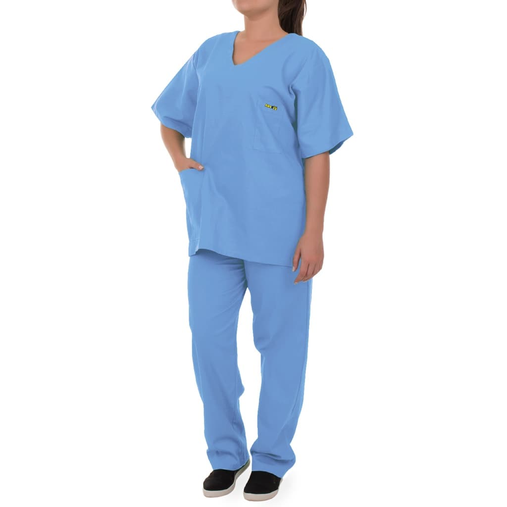 Pijama Cirúrgico em Oxford Azul Bebê Unissex - Artipé