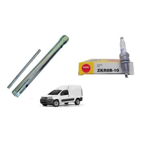 Jogo Vela Ngk + Chave Vela Fiat Fiorino 1.4 8v Fire Evo Flex