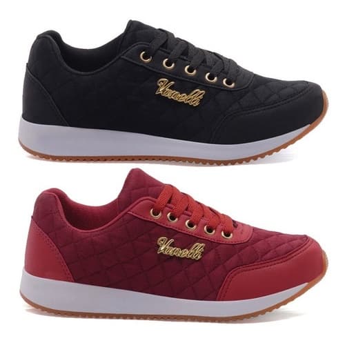 Tênis Feminino Casual Esportivo Confortável - Kit 2 Pares