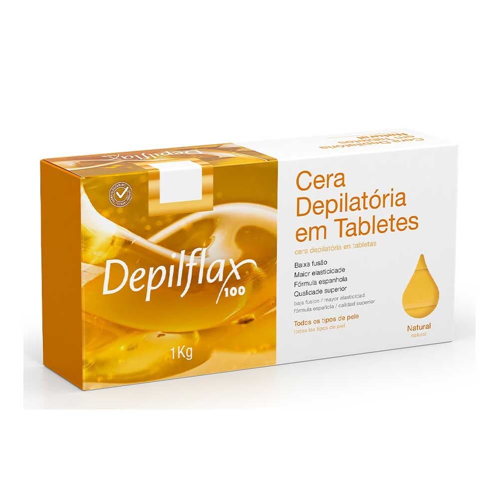 Cera Quente Depilatória em Tabletes Natural Depilflax 1kg