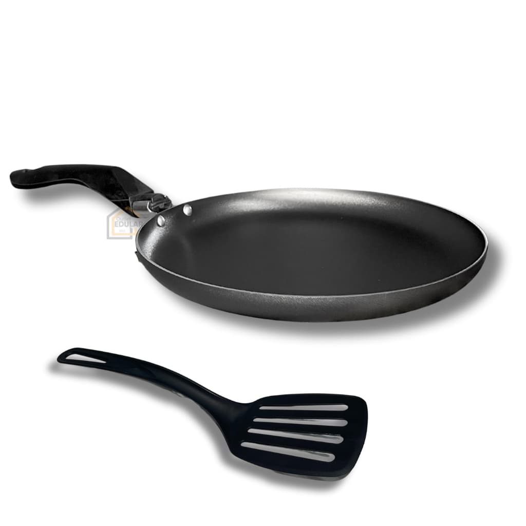 Panquequeira Tapioqueira Crepeira 22 cm Antiaderente Teflon com Espátula Nyon Cor Grafite