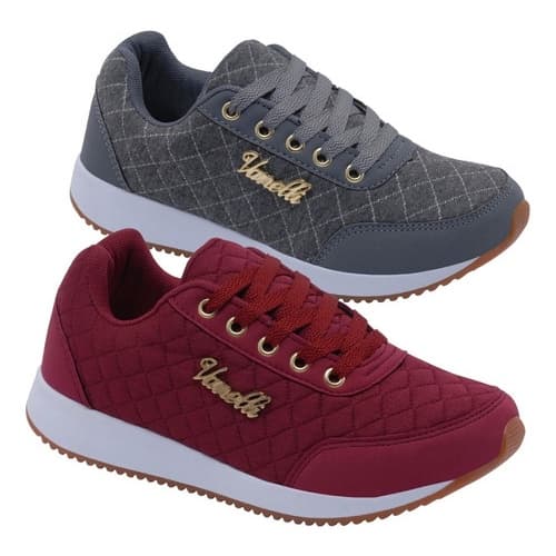 Tênis Feminino Casual academia leve confortável 2 pares