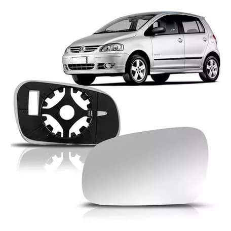 Lente Espelho Retrovisor Fox 2003 a 2009 Lado Esquerdo