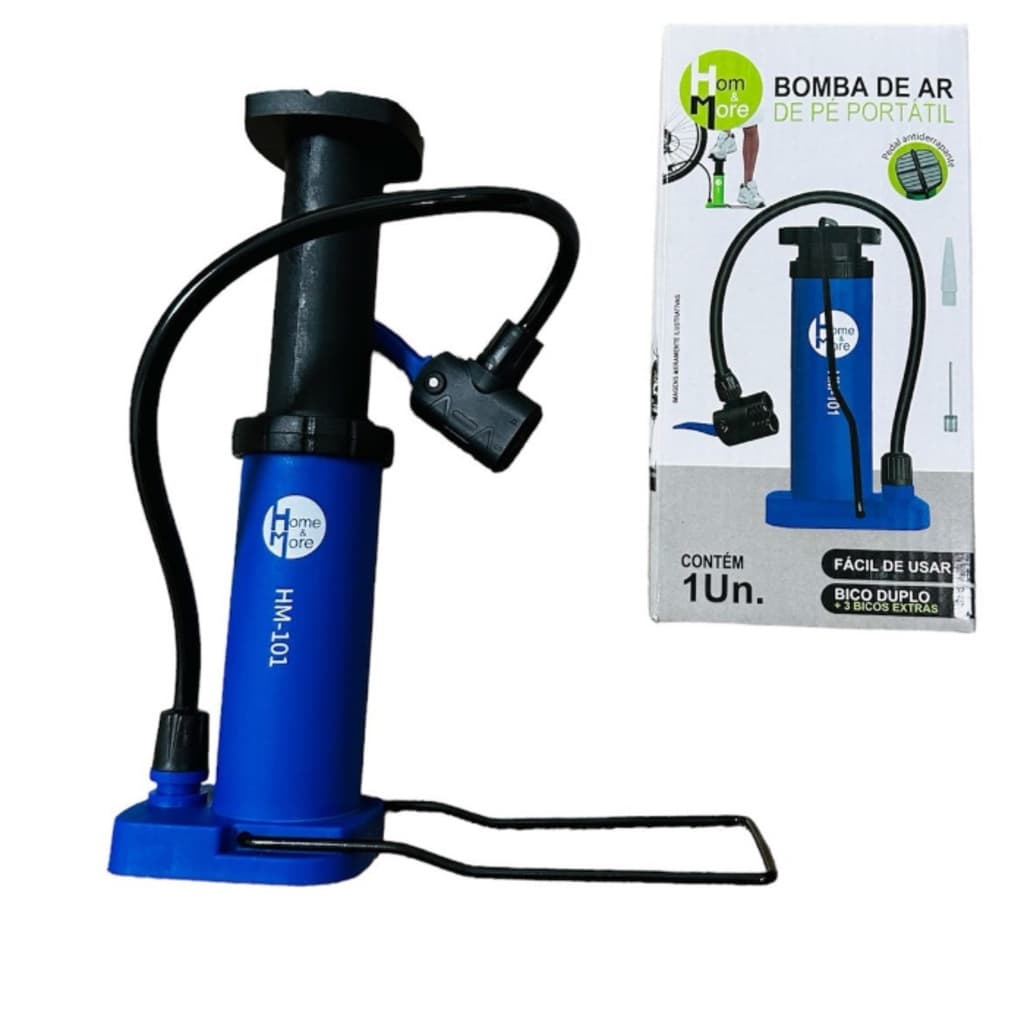 Bomba De Ar Com Pedal Para Encher Bola Pneu Bicicleta Moto