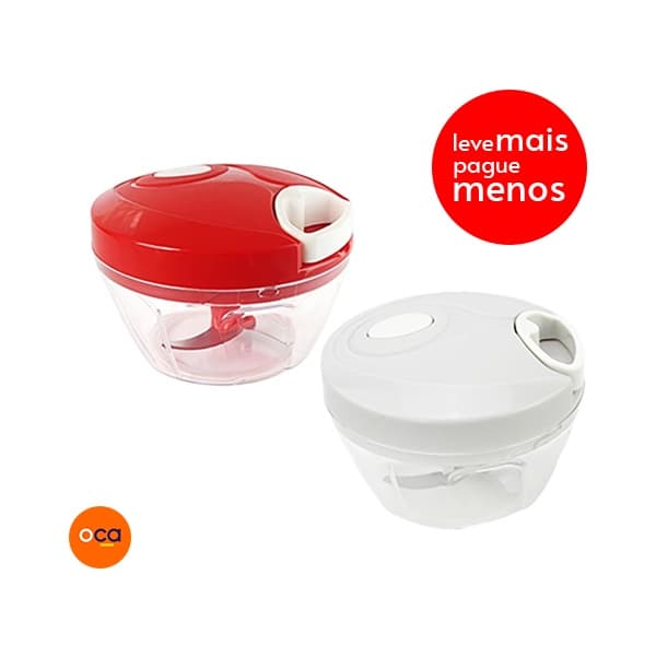 Kit Conjunto 2 Processadores Manual De Alimentos. Triturador, Picador, Cortador De Temperos Com 3 Lâminas