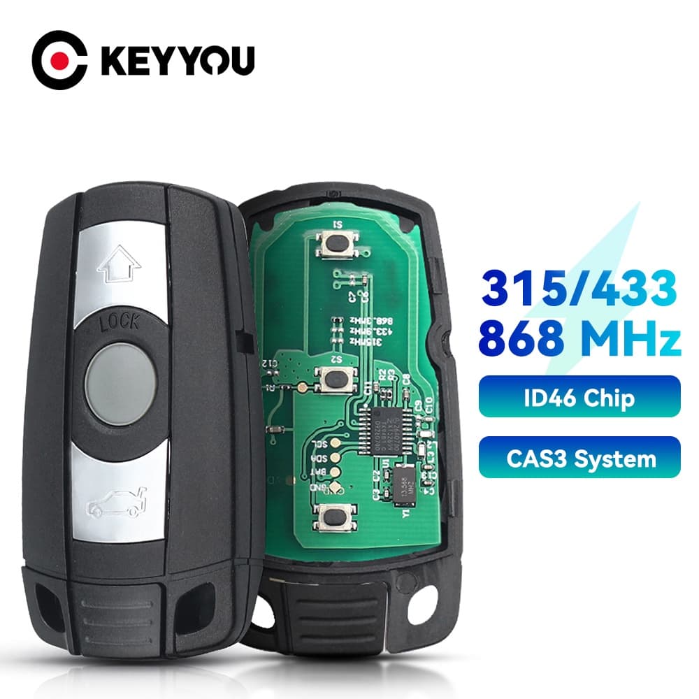 315 433 868MHz Chave Remota KR55WK49123 Para Sistema CAS3 Da BMW Chip 1/3/5/7 Série X5 X6 Z4 Inteligente PCF7945