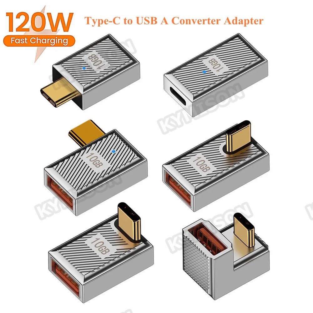 Tipo C Para USB 3.1 10Gbps Adaptador OTG Macho A Conversor De Dados Fêmea 120W Carregamento Rápido MacBook Pro Samsung Xiaomi