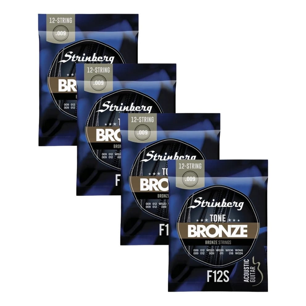 Kit 4 Encordoamento Strinberg Para Violão F12S - 12 Cordas