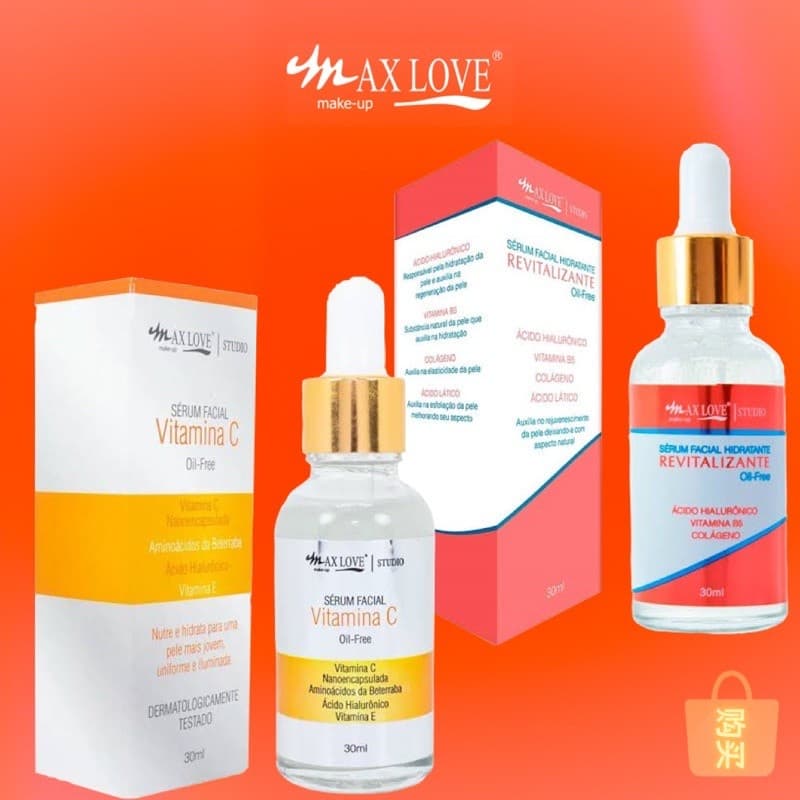 Kit 2 Séruns Primer Revitalizante e Sérum Vitamina C - Max Love