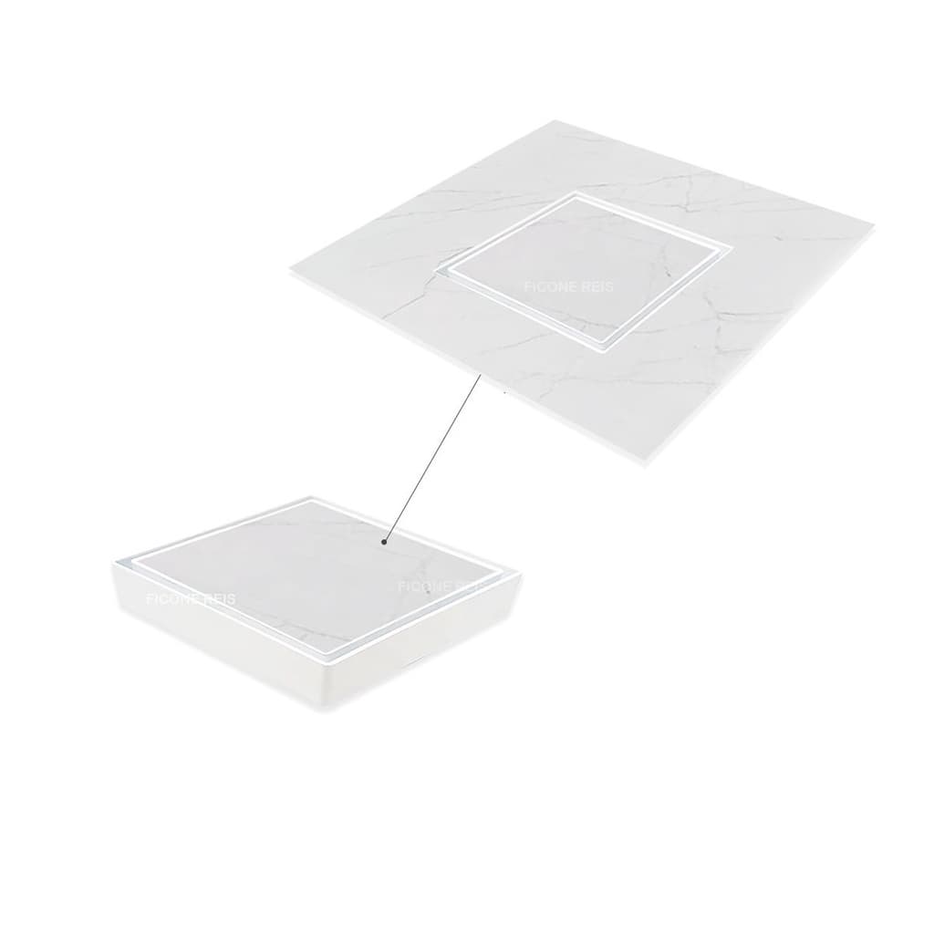 Ralo Oculto 10x10 Banheiro Cor Branco Cola Piso Porcelanato